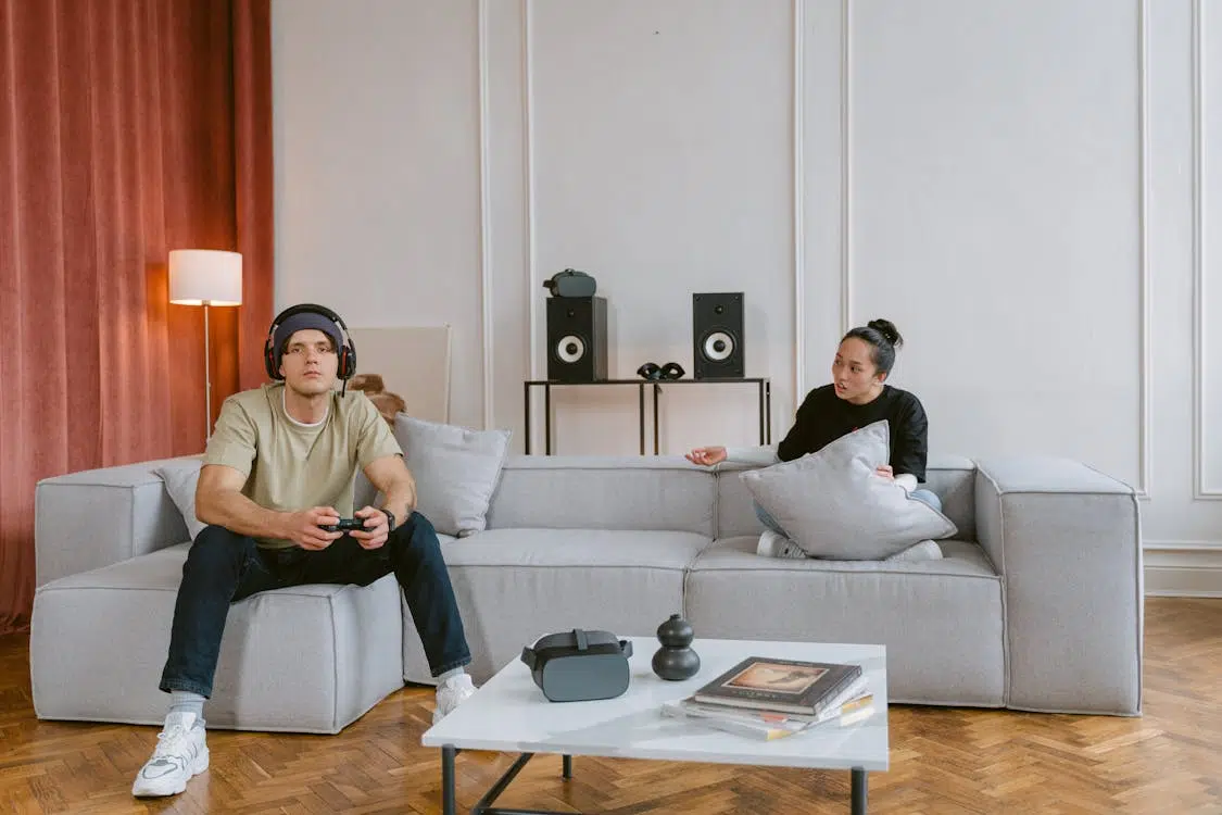 A man playing a video game