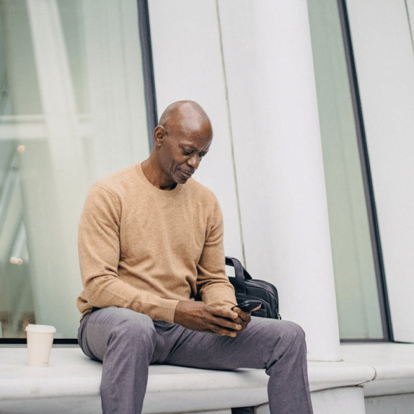 A man using a phone