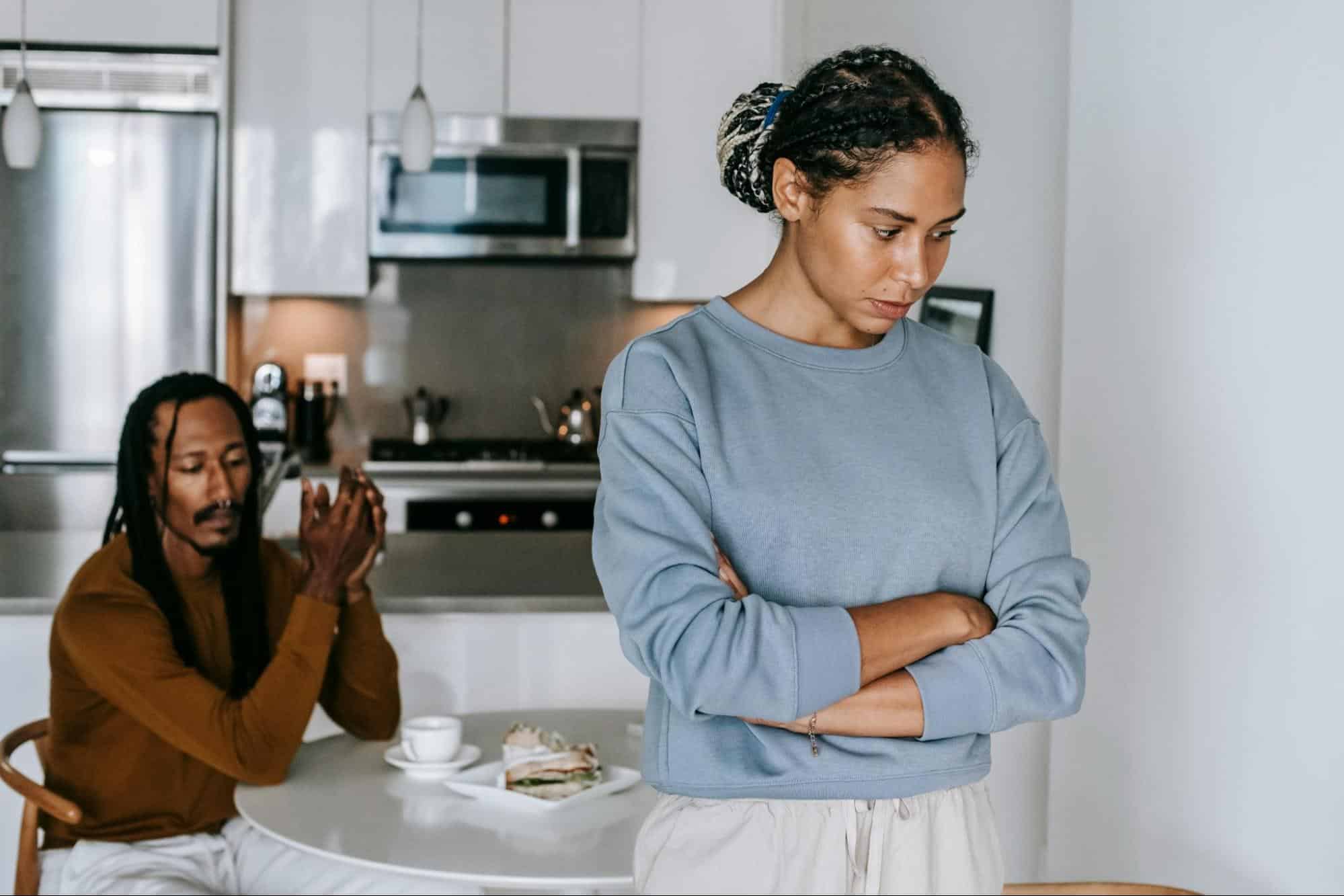A man and woman after arguing