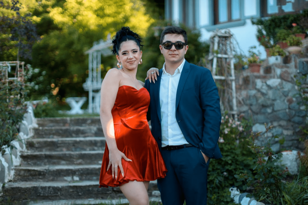 A man and a woman on a date