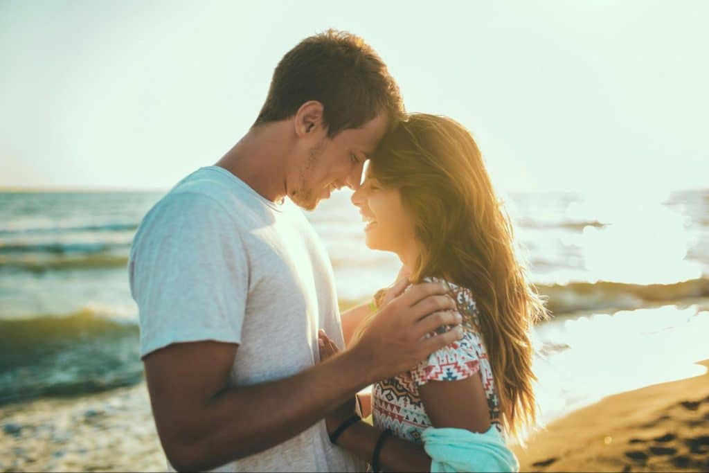 A man and woman close to each other