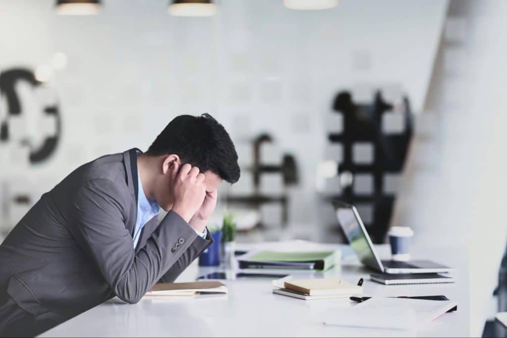 A man looking drained