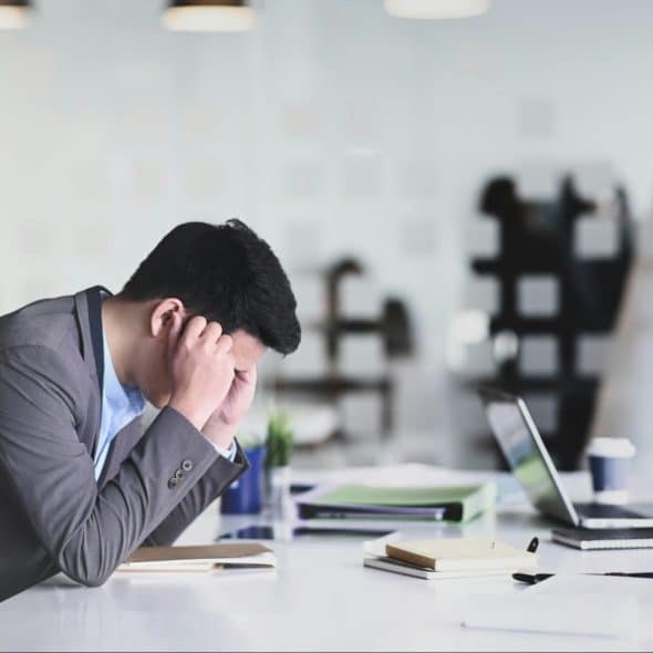 A man looking drained