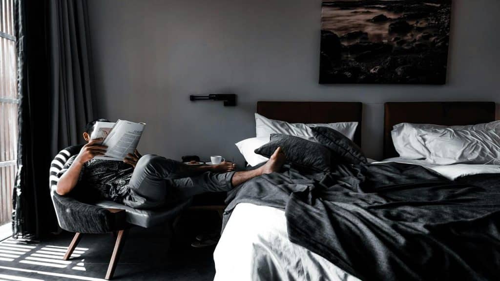 A man relaxing at home