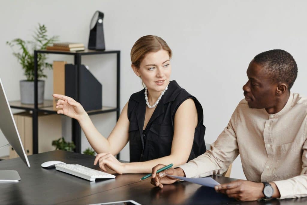 A man and woman having a conversation