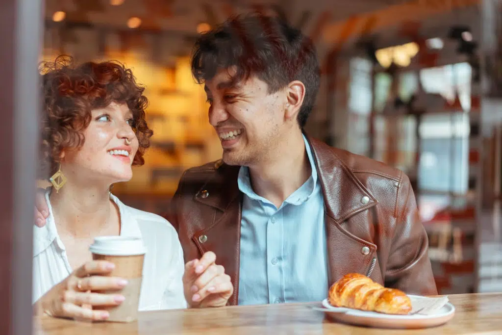 A man and a woman on a date