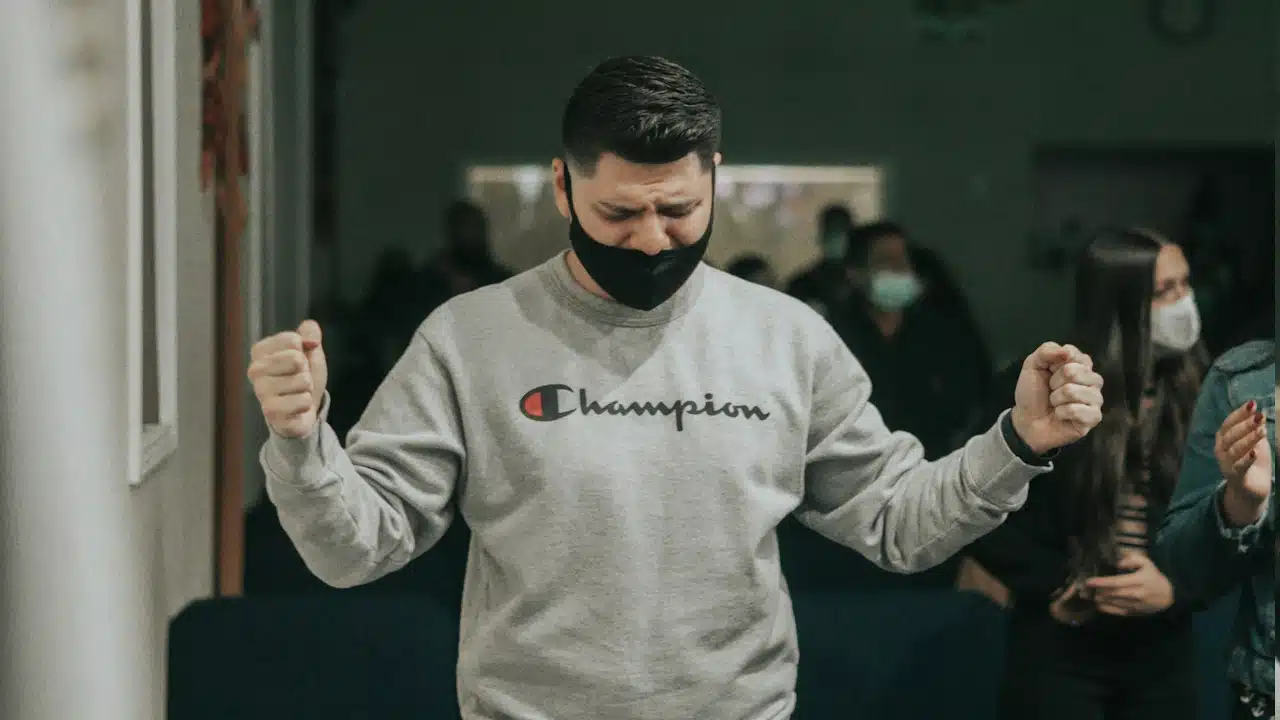A man making fist bump