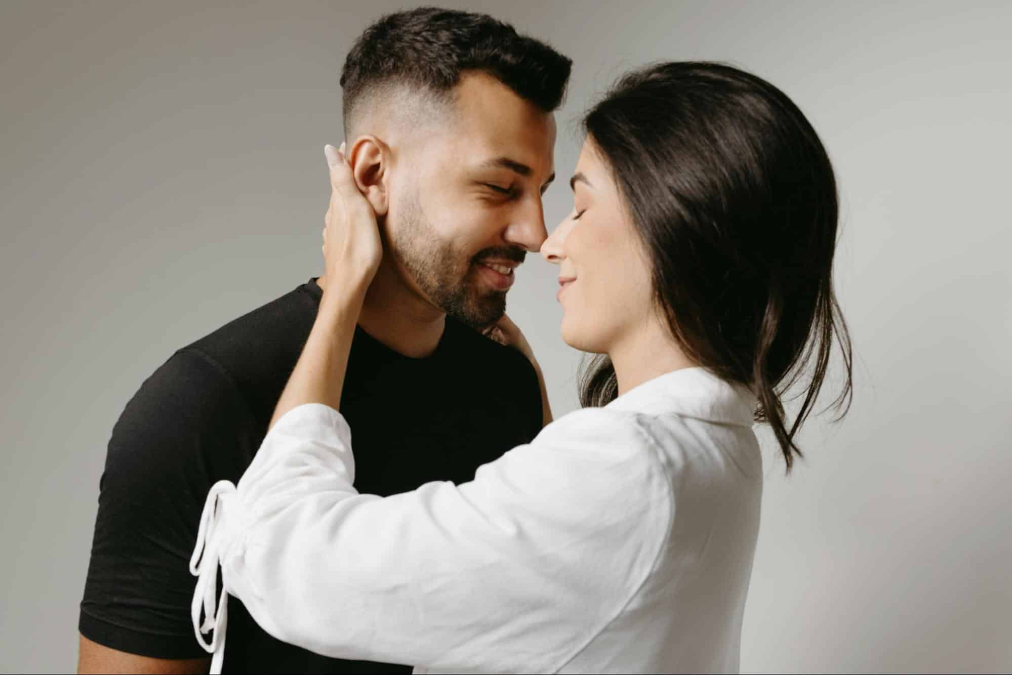 A man and woman close to each other