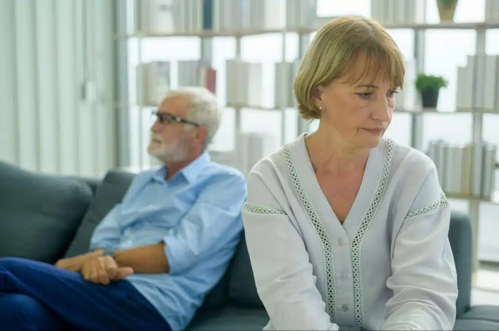 A man and woman not talking to each other