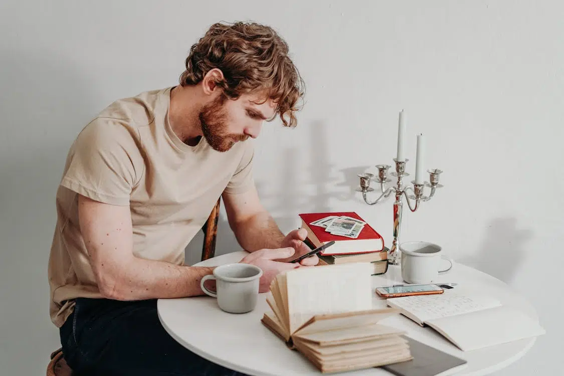 A man using his phone