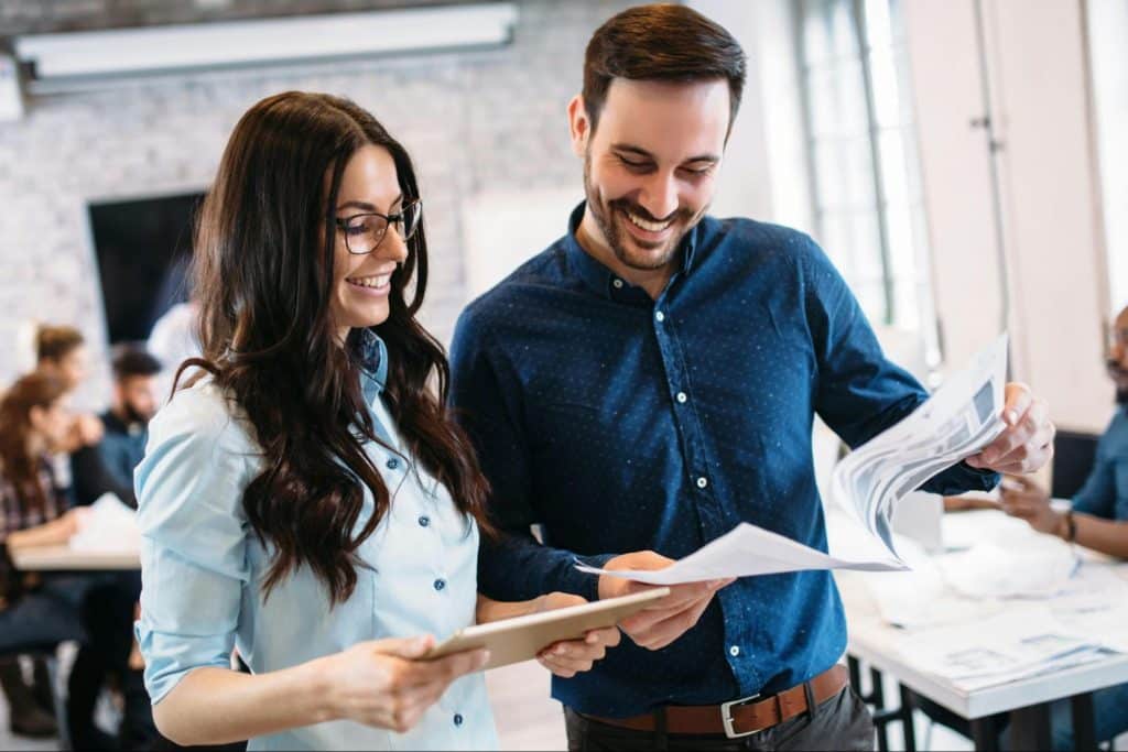 A man and woman at the office