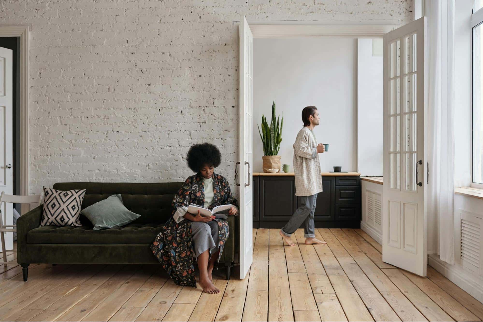 A man and woman not talking to each other
