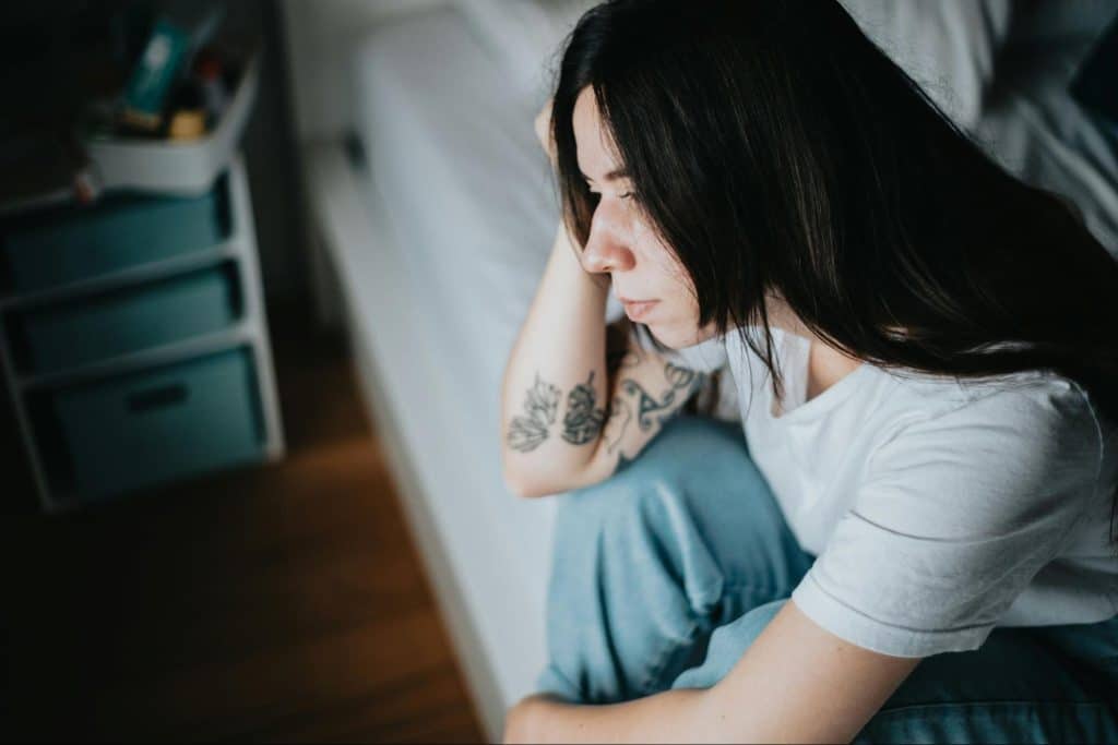A woman thinking