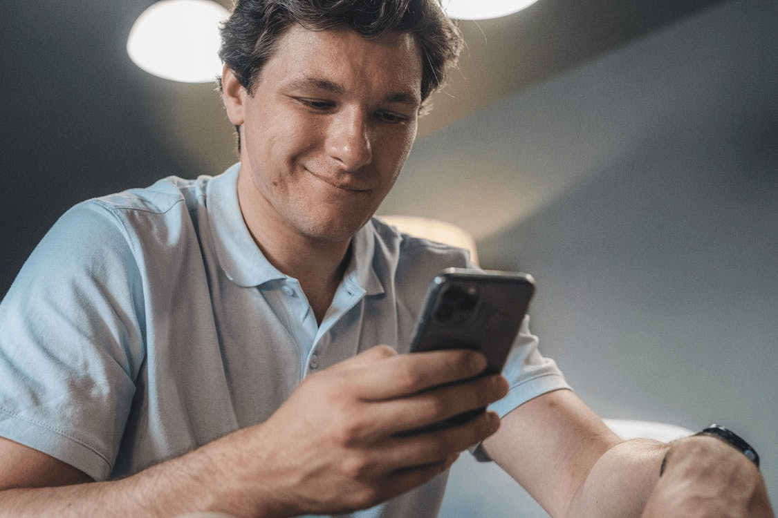 A man using a phone