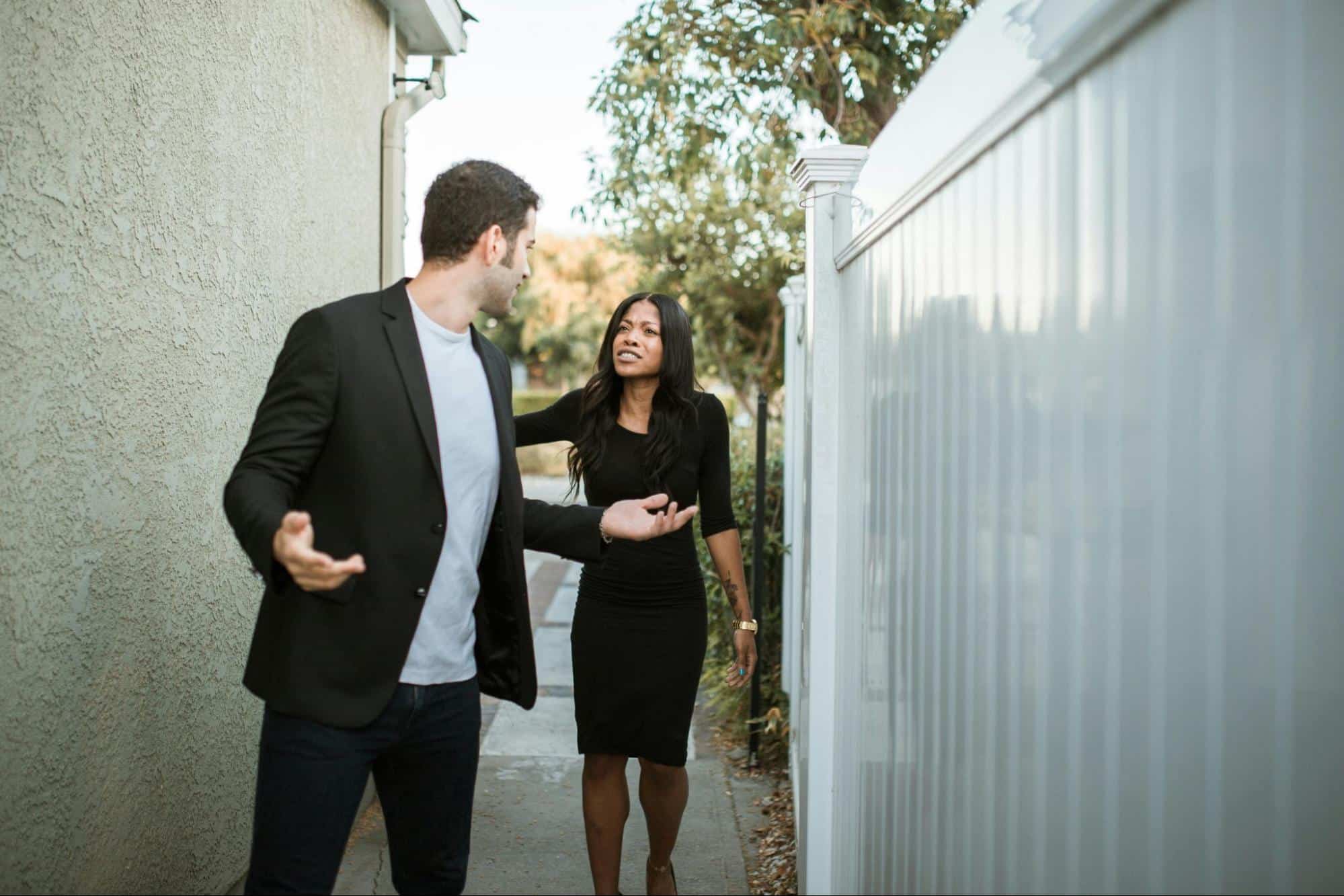 A man and woman arguing