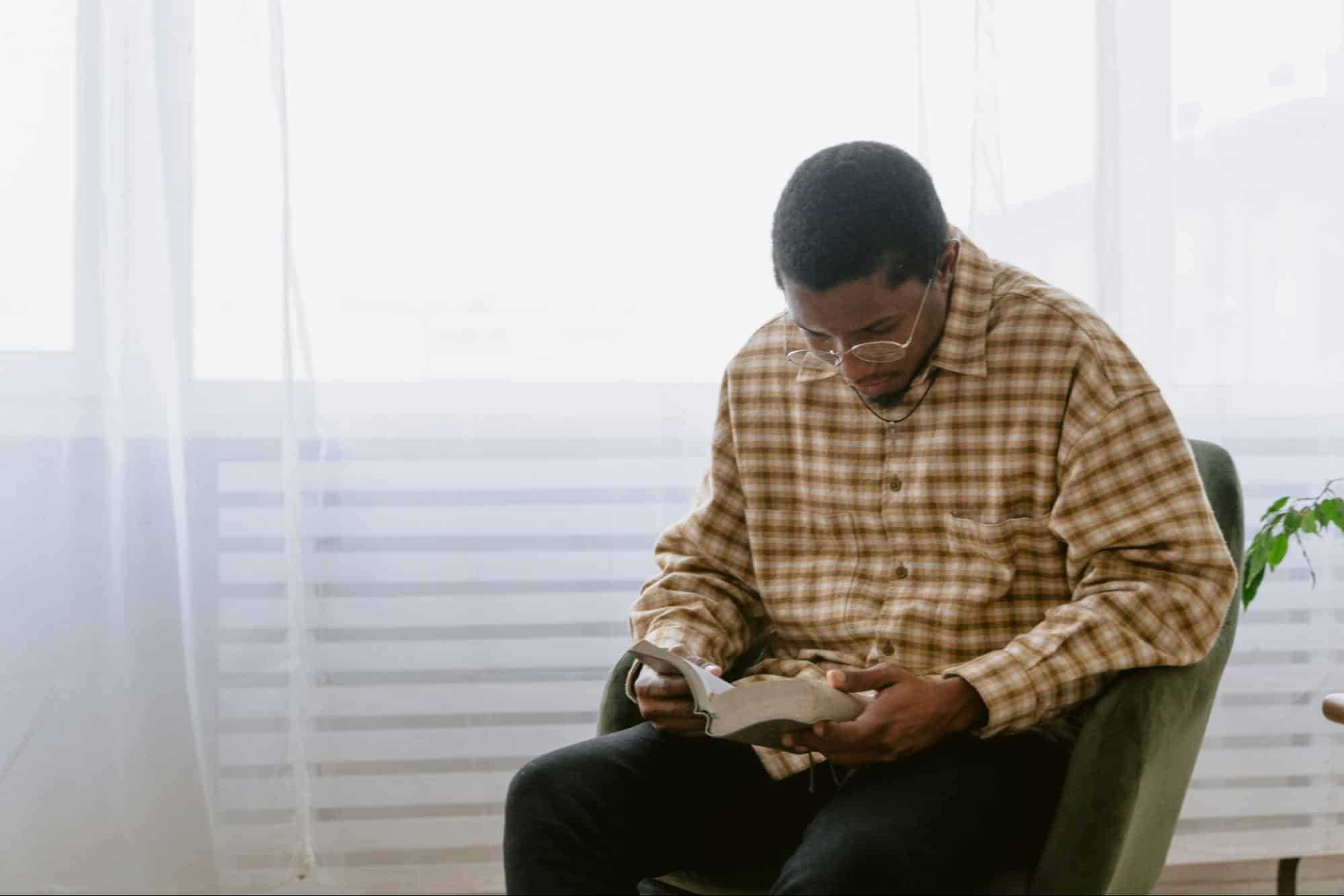 A man reading a book