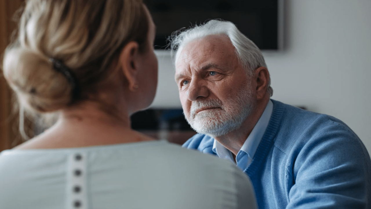 A man listening to his partner