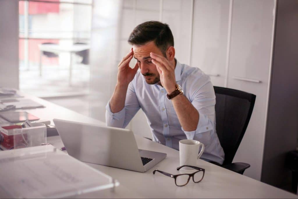 A man getting tired from everything
