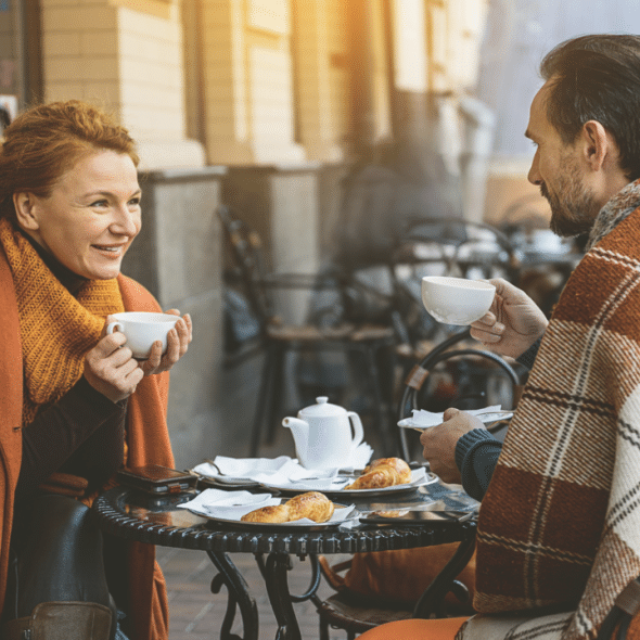 A couple at a coffee date