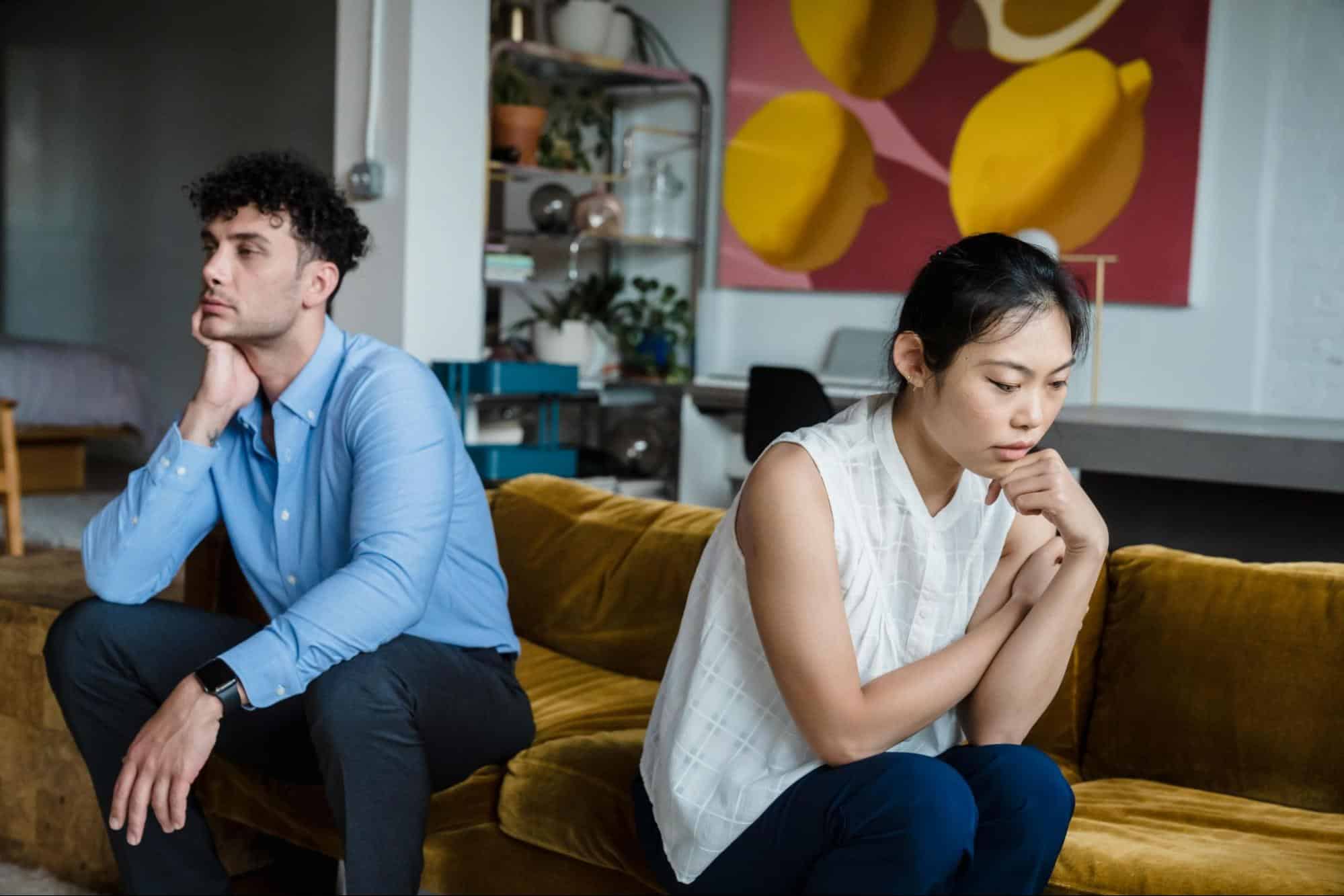 A man and woman not talking 
