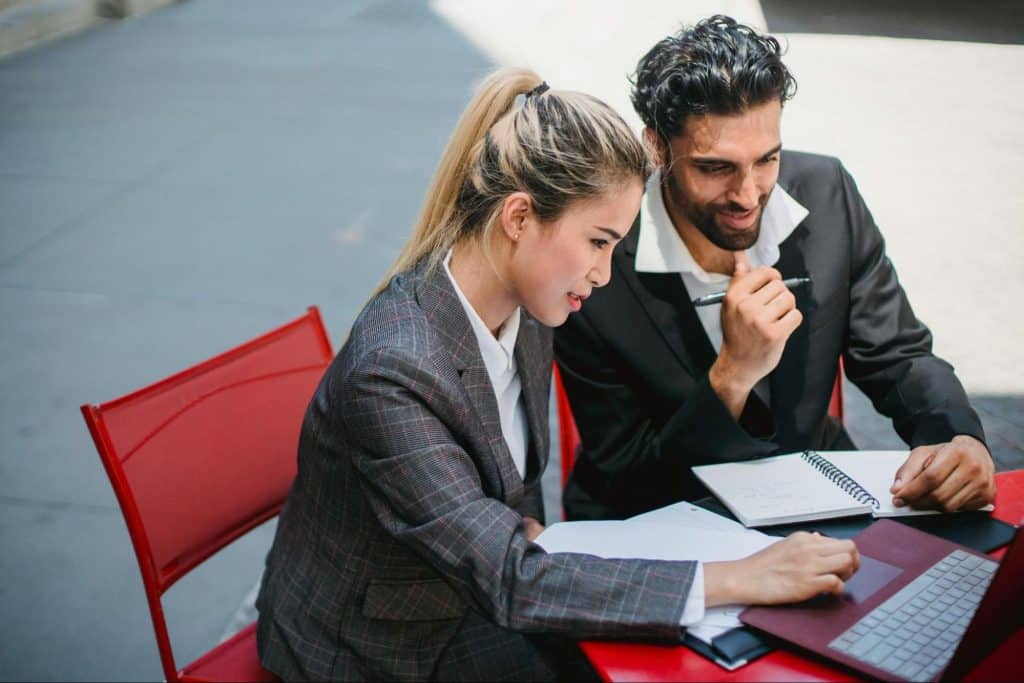 A man and woman having a discussion