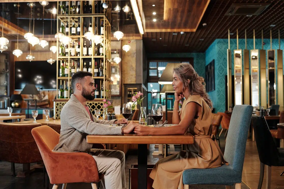 A man and a woman on a date