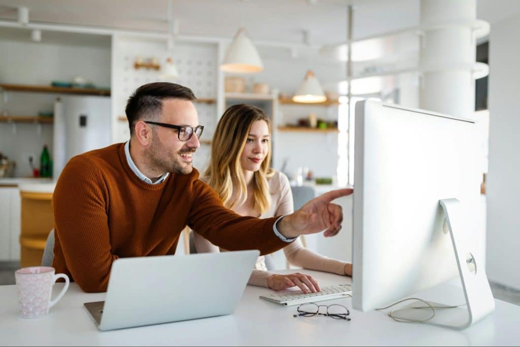 A man giving attention to woman