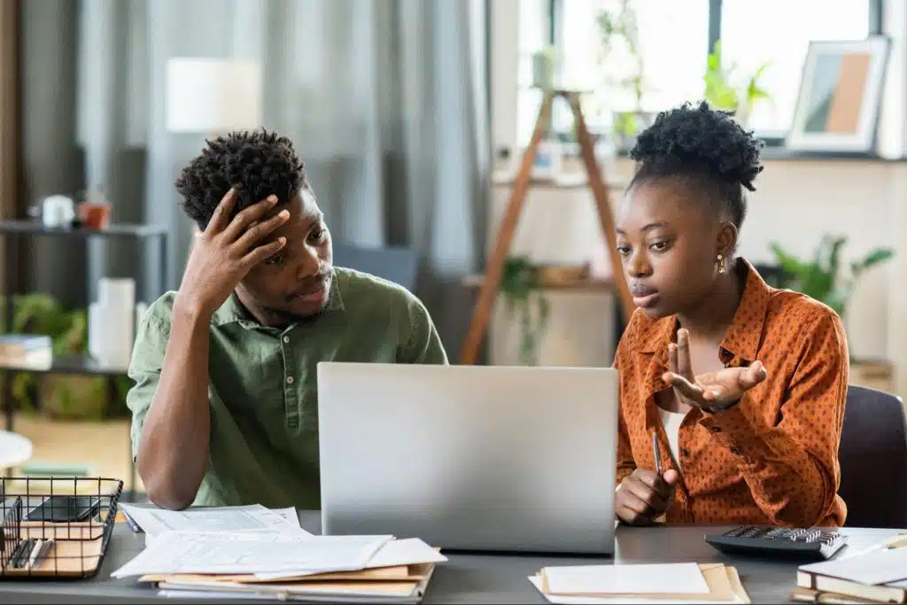 A man and woman having a disagreement