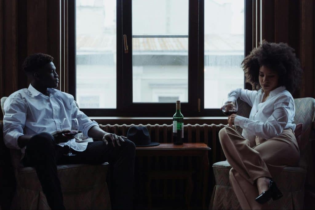 A man and woman having a calm moment