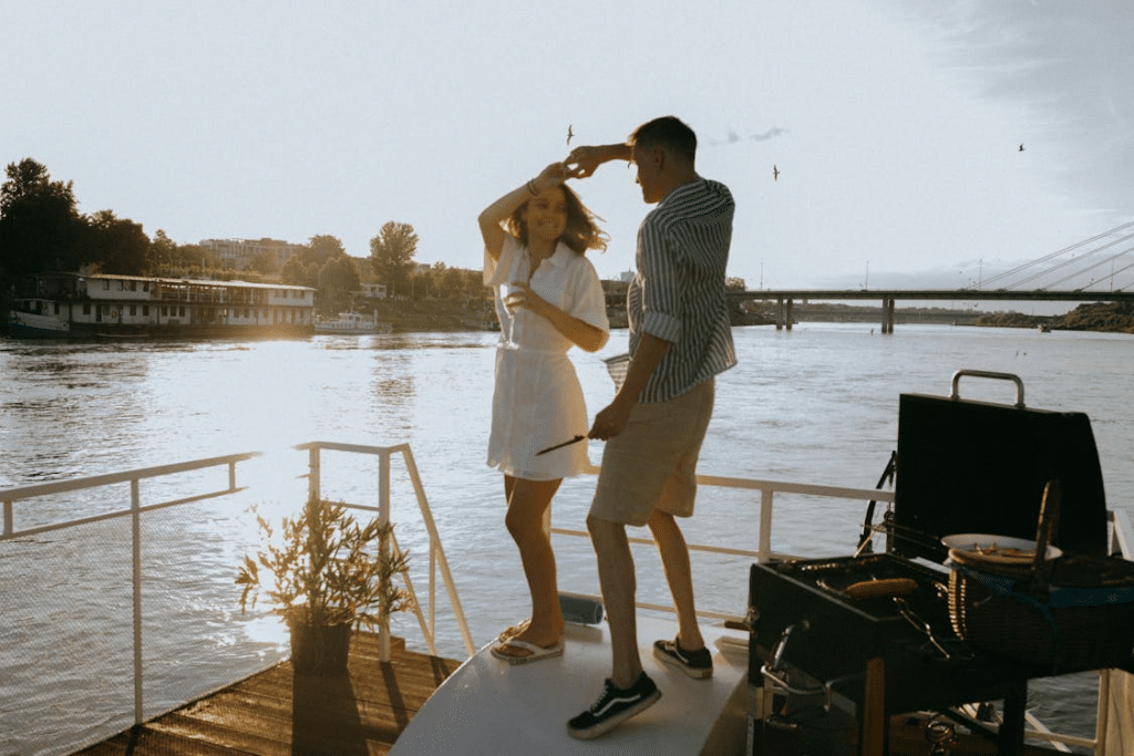 A man and a woman on a date