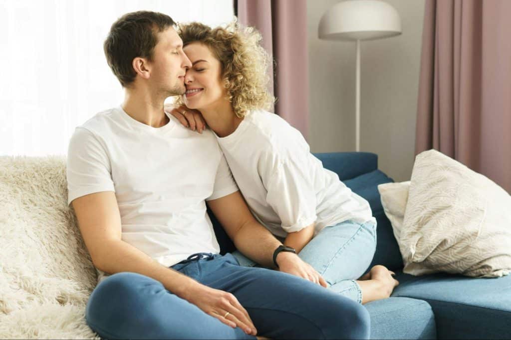 A man and woman close to each other