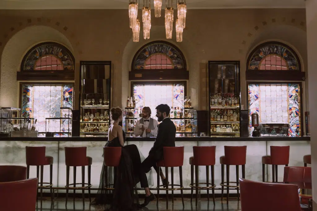 A man and a woman on a date