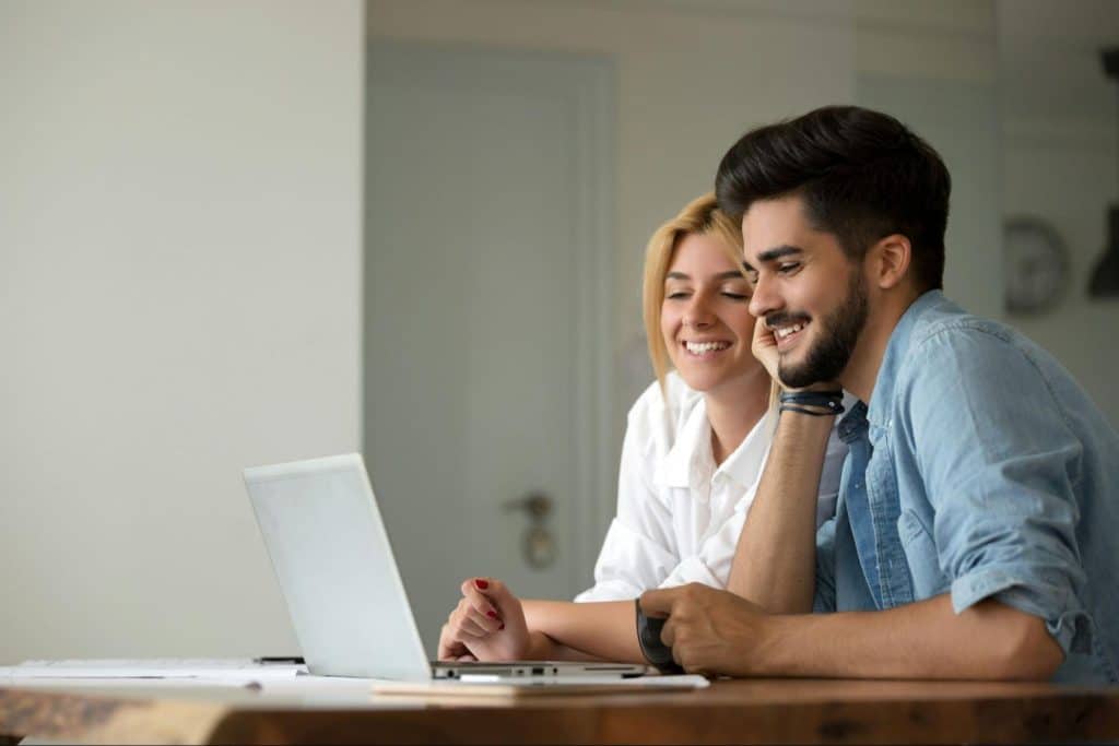 A man and woman having a conversation but about work