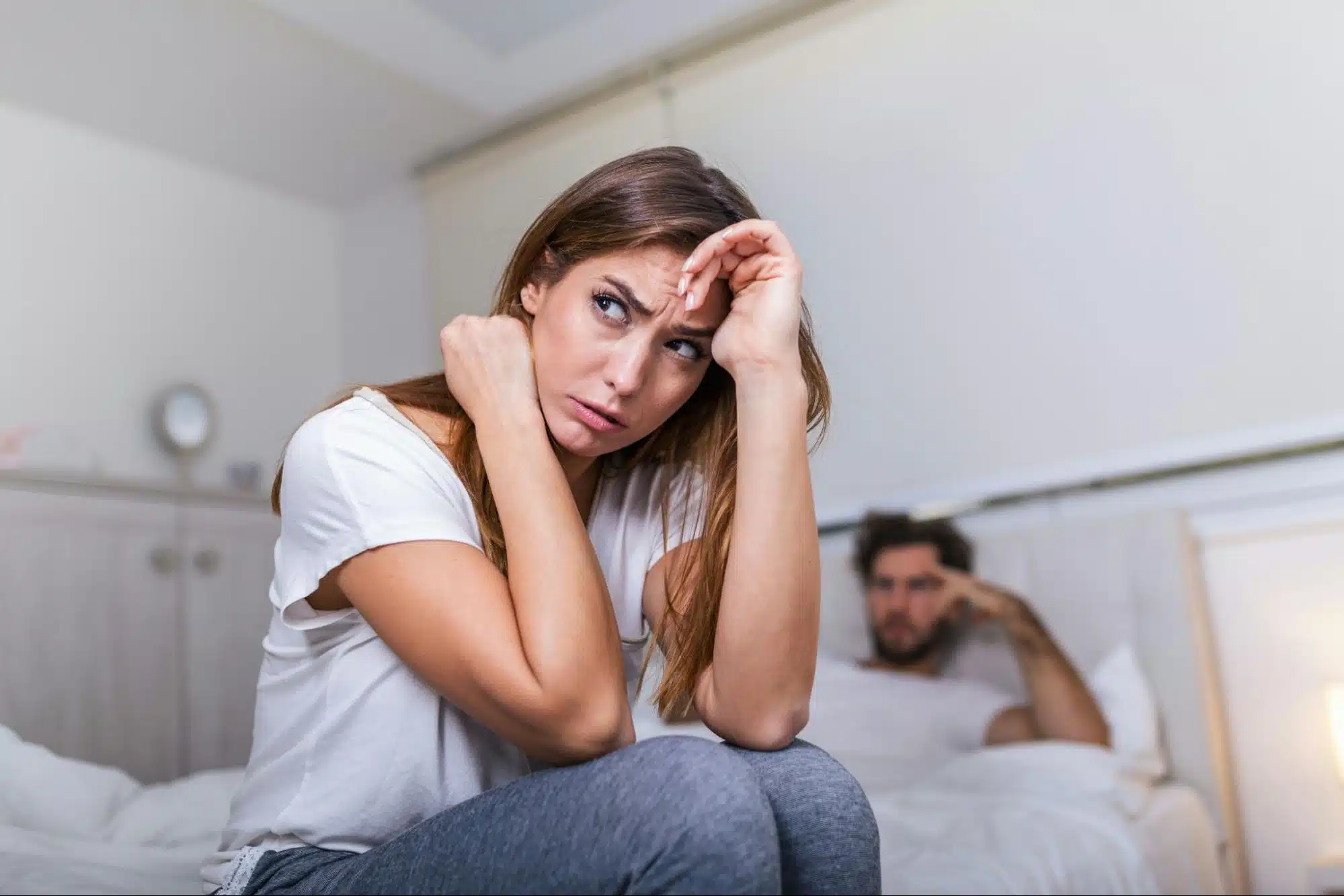 A man and woman arguing