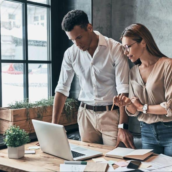 A man and woman at the office