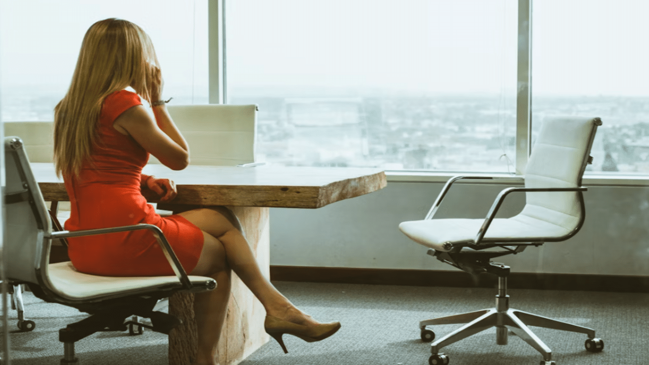 A woman busy at work