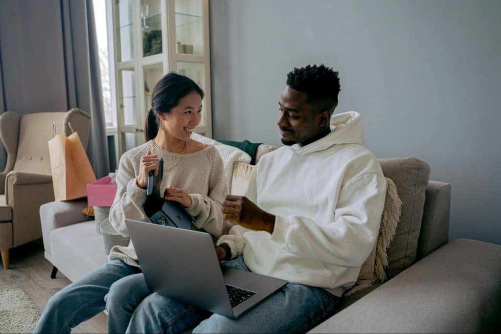 A man giving attention to woman