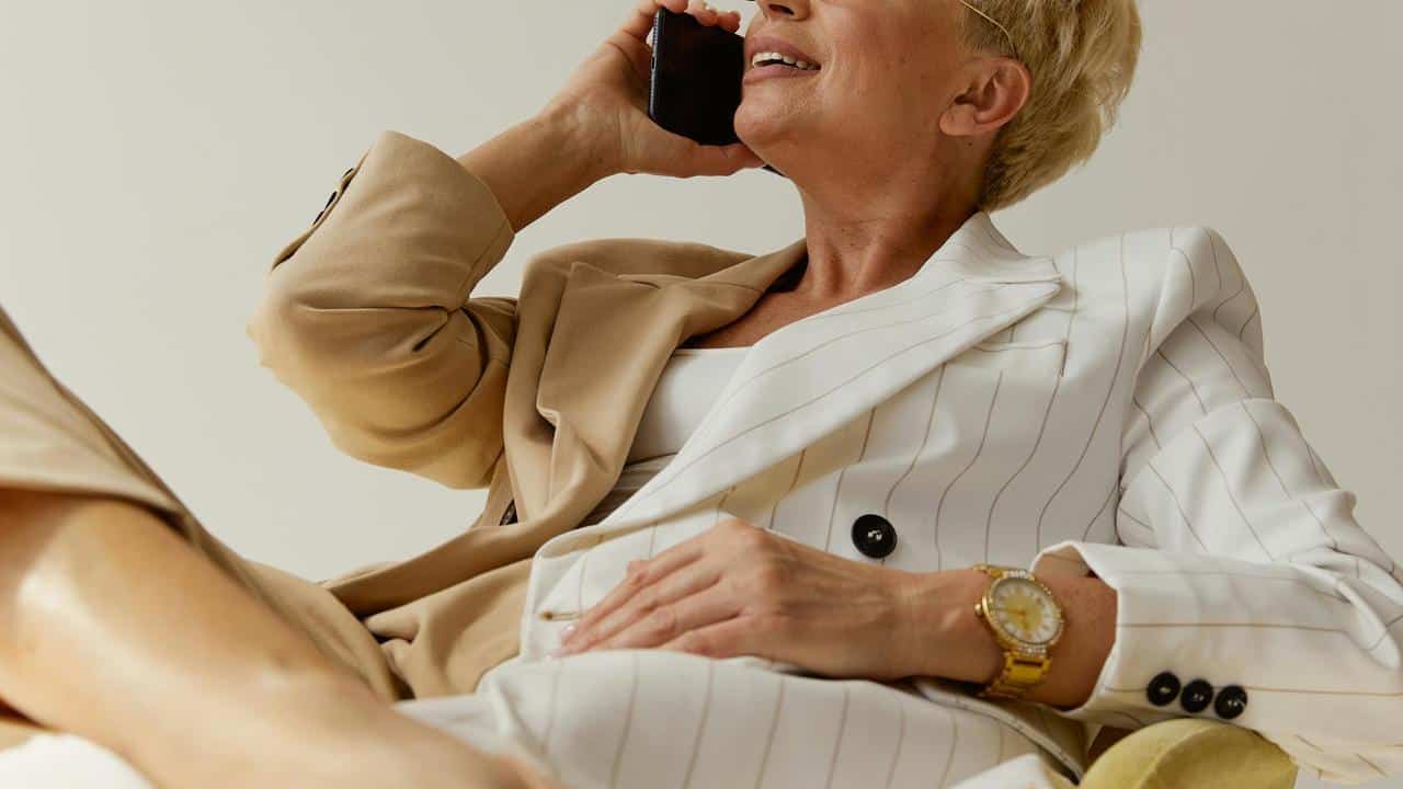 A Businesswoman Talking on Her Mobile Phone