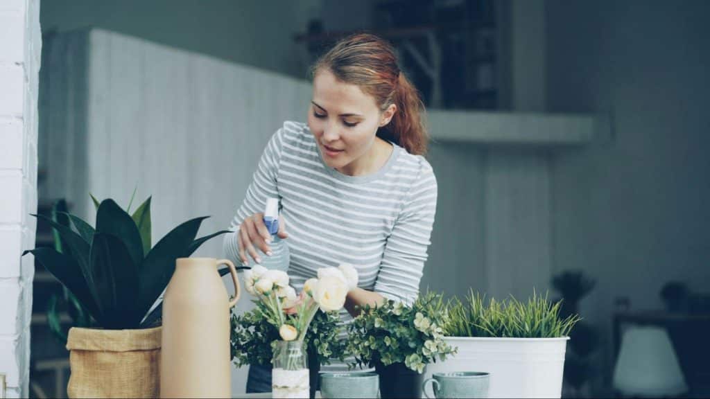 A woman keeping herself busy