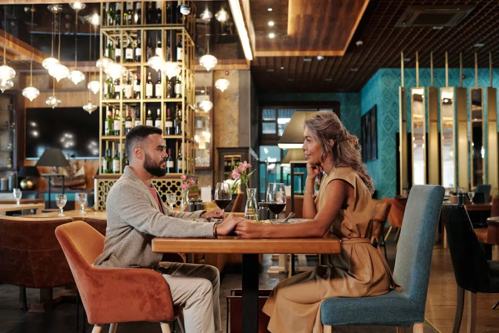 A man and a woman on a date