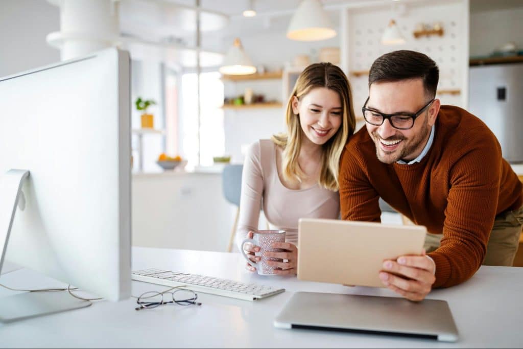 A man and woman at the office