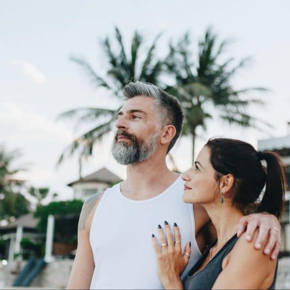 A man and woman close to each other
