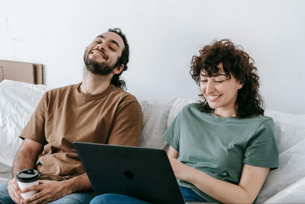 A man and woman happy together