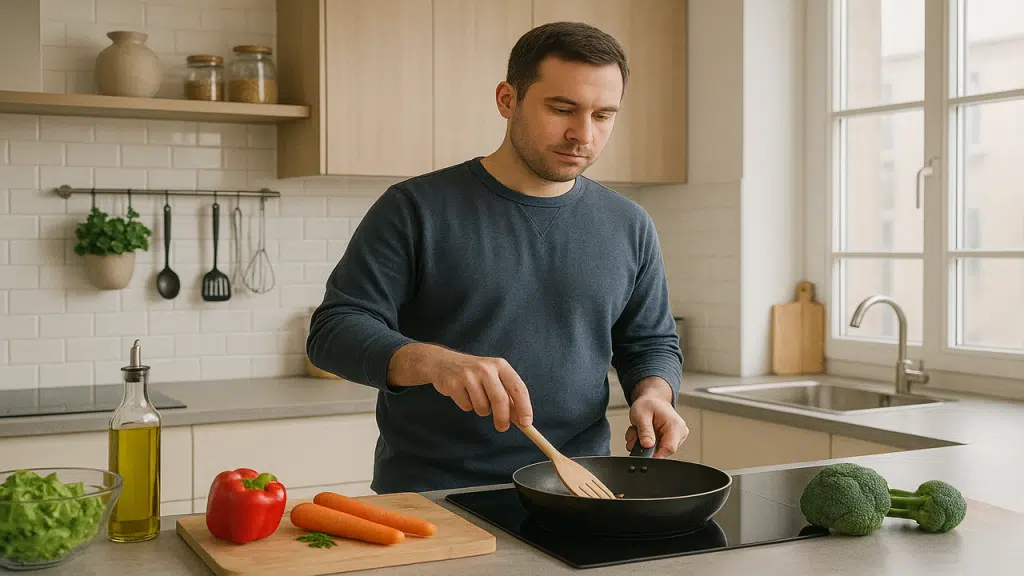 A man cooking at home