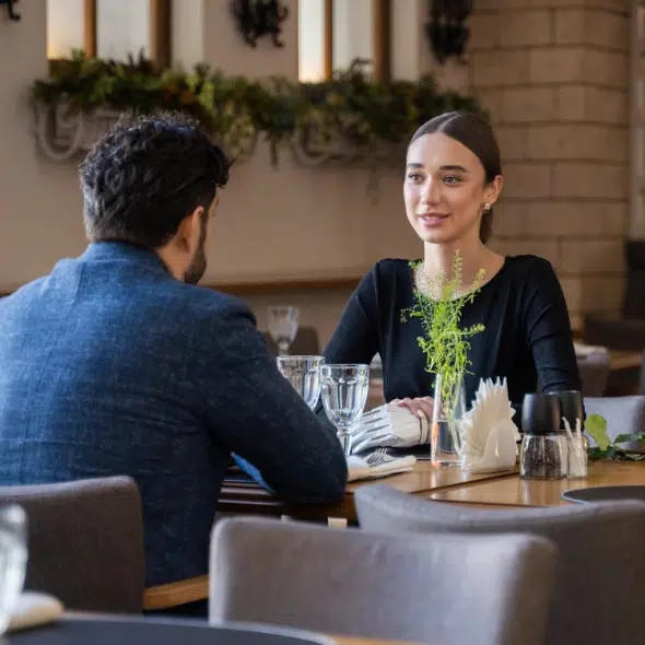 A man and a woman on a date