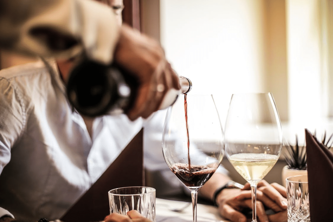 Man and woman having a date in a restaurant