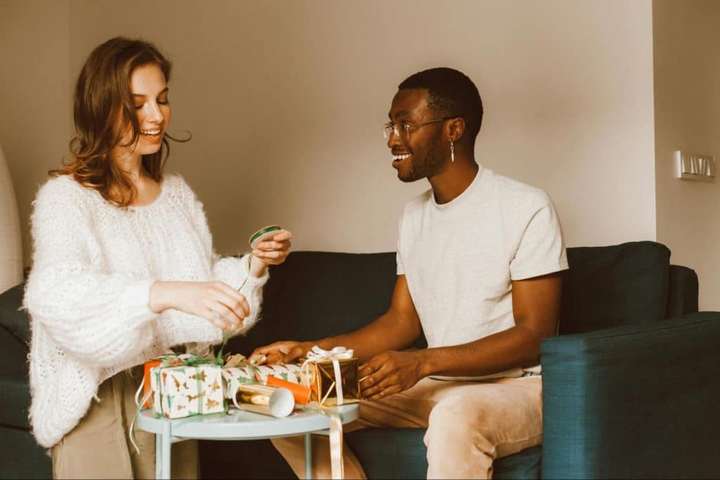 A man and woman having a conversation