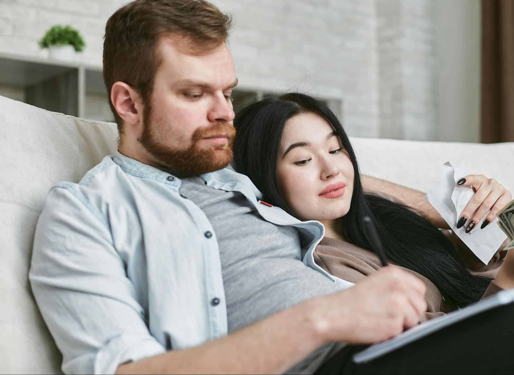 A man and woman close to each other