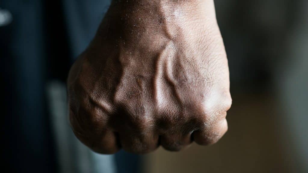 A close up photo of a closed fist