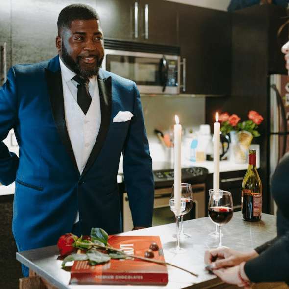 A man and a woman on a date